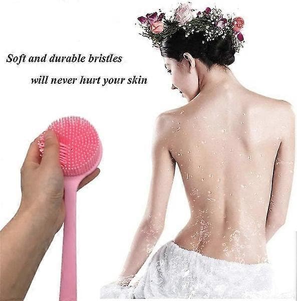 Silicone Body Scrubber with Long Handle - Shower Back Scrubber and Body Brush