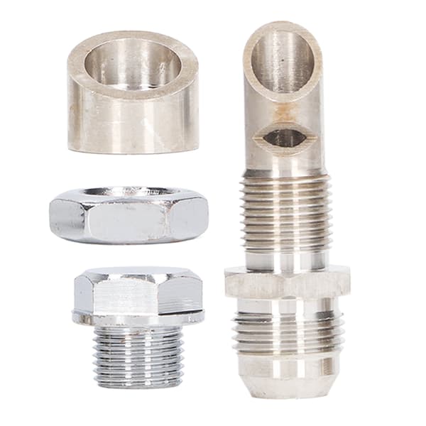 EVAC Scavenger Kit Rustfrit Stål Universal 10AN Studs M18 Vinklet O2 Studs M18x1.5 Vakuumprop