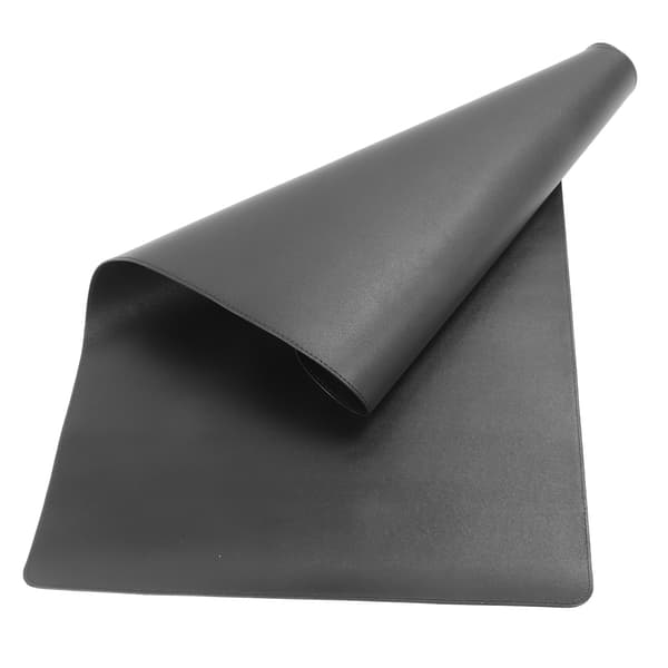 Dobbeltsidig Ekstra Stor Musematte 80x40cm Vanntett PU Lær Skrivebordsmatte Kontor Svart