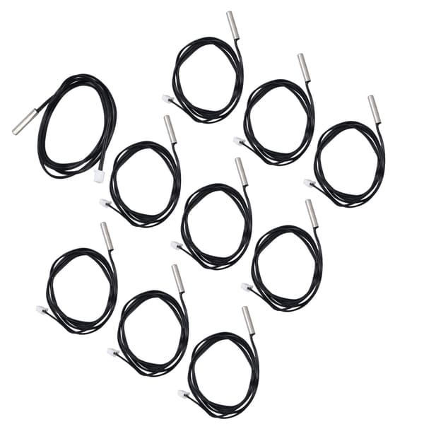 10 stk. NTC termistor temperatursensor probe 5x25mm sylindrisk hode 5K B3470