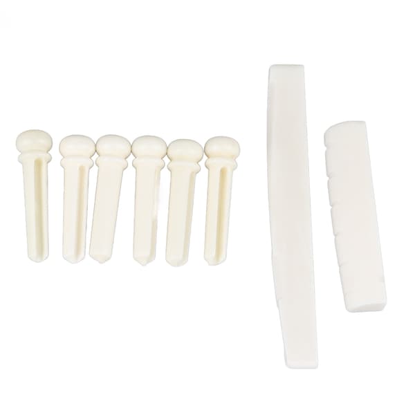 Guitar Bridge Bone Nut Saddle Set Folk Akustisk Guitar Bone Bridge Pin Nut Saddle Udskiftning