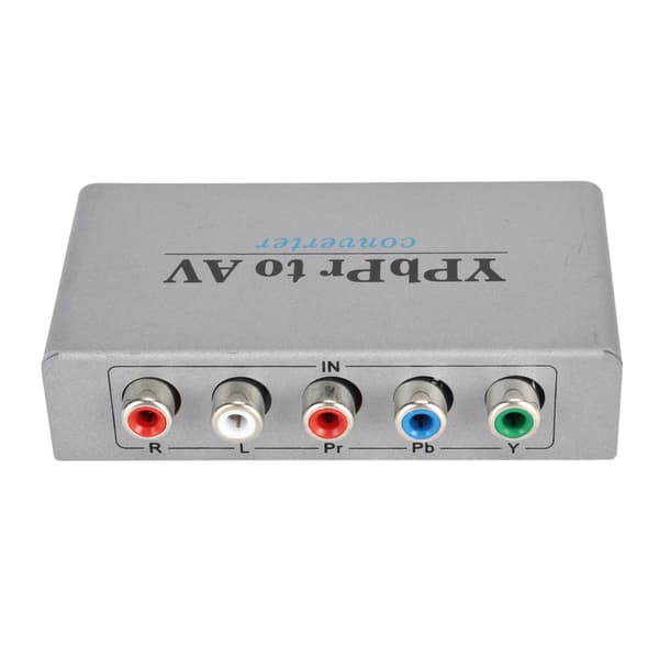 YPbPr til AV Konverter 1080P60 Videooptagelse Komponent til CVBS Adapter med L R Lyd