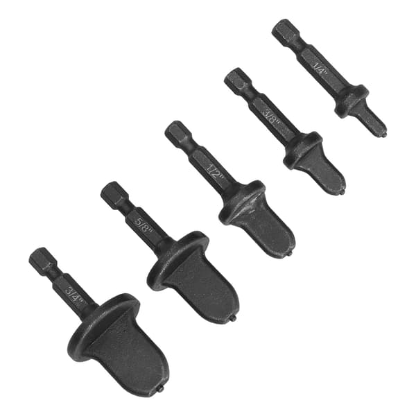 5 stk. Swagging Tool Drill Bit Metall Hex Shank Klimaanlegg Rør Flaring Pipe Expander Sett Kit