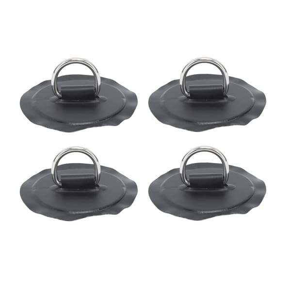 4 stk. D-ringpute PVC rund form sterk rustfritt stål D-ring for båtflåte padlebrett svart