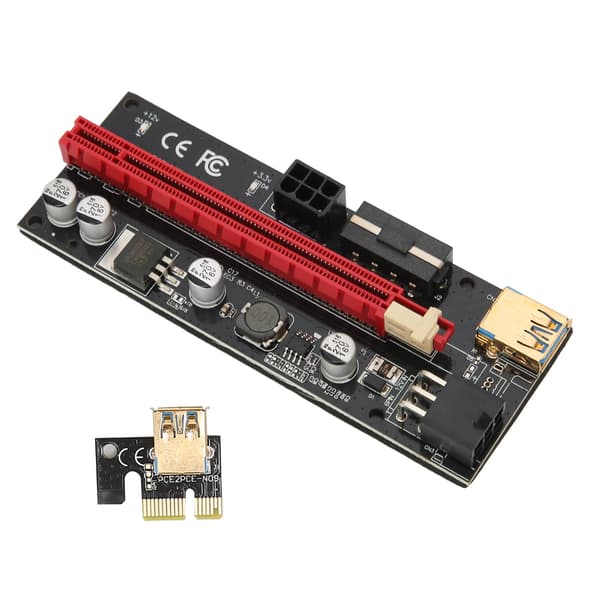 PCIE 1X till 16X Riser-kort 4 solida kondensatorer 6 PIN USB-kabel Fast spänne GPU Express-kabel