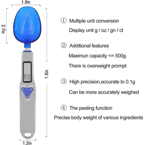 Elektronisk vægt Køkkenvægt Ingrediensmåleske Præcision elektronisk vægt 0,1 g (300 g/0,1 g)