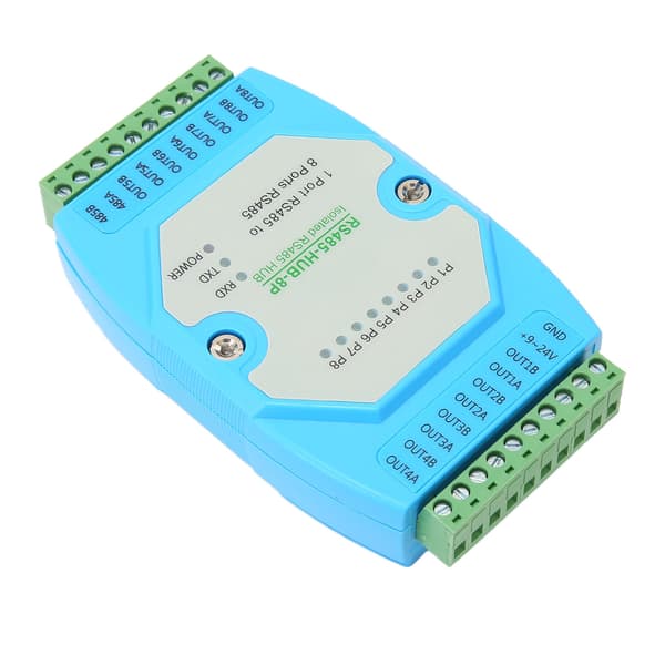 RS485 Industriel Hub 8 Porte 300 til 460800bps 32 Noder Selvtilpassende Halv Duplex Repeater Relæ Forlængelse