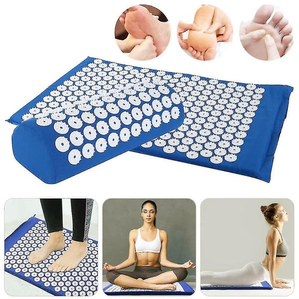 Acupressure Set Spike Mat Acupressure Mat Massage Mat & Pillow Acupuncture Blue
