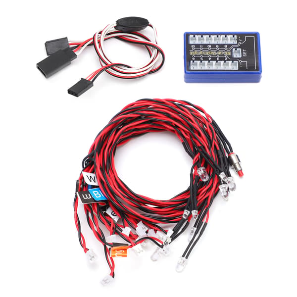 12 LED blinkende lyssystem for RC-biler 4,8-6V DC