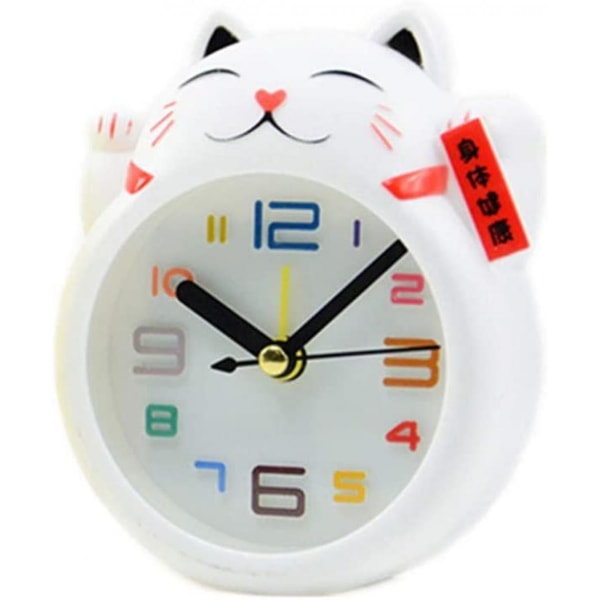 Pöytäkellon kellot Lucky Cat -opiskelijoiden lasten herätyskello ilman paristoa Pöytäpöytä kotitoimistohuoneeseen