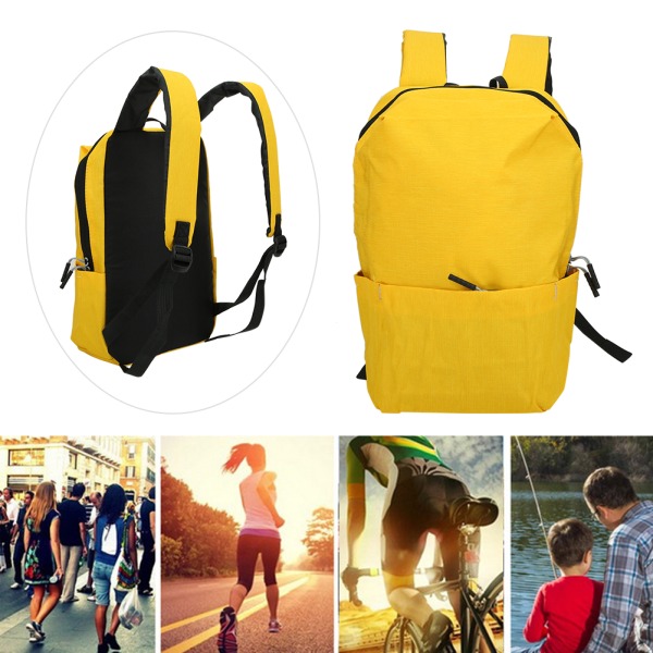 Reise og sykle fritid unisex utendørs sport fitness camping ryggsekk student skolesekk gul