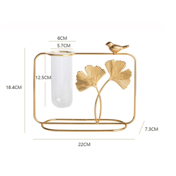 Hydroponisk glasvase glasurtepotte med jernramme til kreativ blomsterdekoration i hjemmet