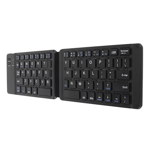 Foldbart Bluetooth-tastatur, slankt, bærbart, trådløst, Windows 7 8, tablet, notebook, mobiltelefon, sort