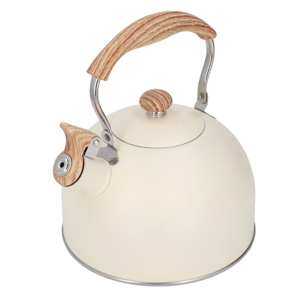 Visslande vattenkokare i rostfritt stål, 2,5 l, beige