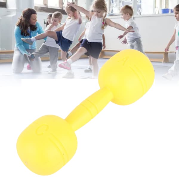 Håndvektleketøy i plast for barn, trygg, morsom trening, gul