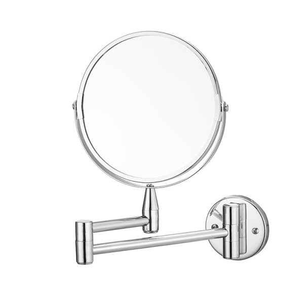 Sminkspegel för badrum, hopfällbar teleskopisk väggmonterad skönhetsspegel, dubbelsidig stansfri högupplöst skönhetsspegel (7-tums enkelversion,