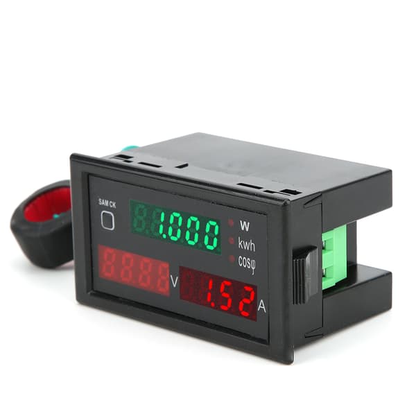Digital AC-måler LED-display Multifunktionel Voltmeter Strøm Energiovervågning 220V