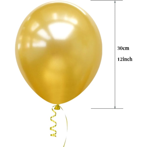 Kultaiset ilmapallot, 100 kpl kultaiset ilmapallot 30 cm heliumpallot kultahäihin, kultakoristeisiin syntymäpäiviin, JGA-kultajuhlakoristeisiin, Gatsby-juhliin