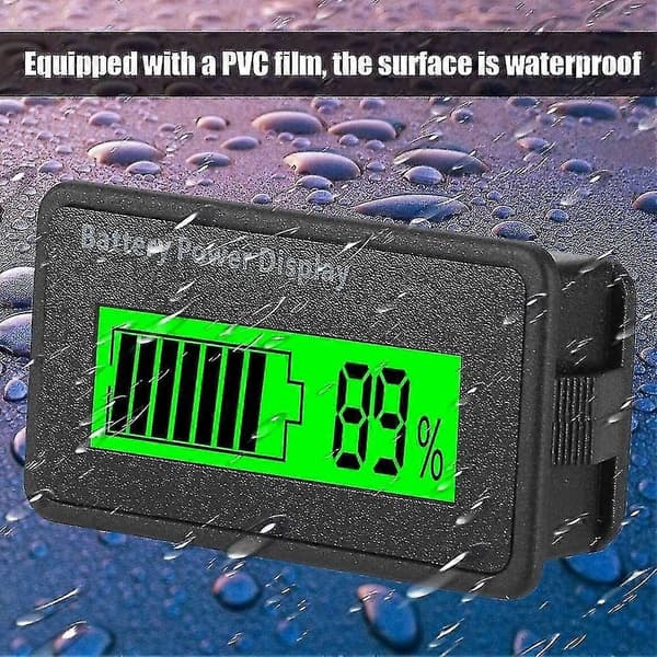 12-48v Universal Batterikapacitetsindikator Batteristrømdisplay Tester Voltmeter (grøn)-Yvan