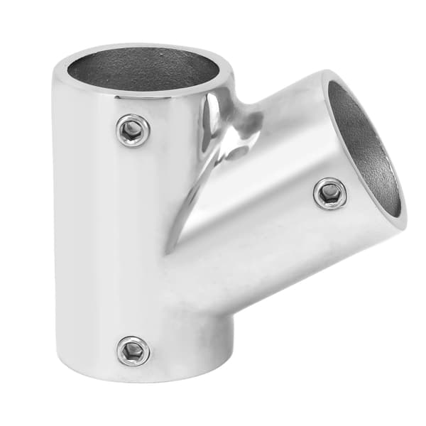 Bådrørforbindelse Gelænder Gelænderbeslag 60° 3-vejs rustfrit stål tilbehør Højre Φ22mm (7/8in)
