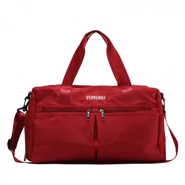 Våd og tør adskillelse rejsetaske Mode Bagagetaske med stor kapacitet med skolager-parstil (rød)