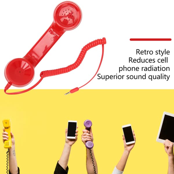 Strålningssäker Retro Telefonlur - Röd Red