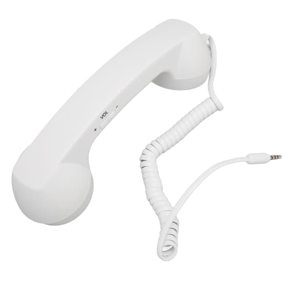 Retro Strålningssäkert 3,5 mm Trådbundet Headset för Smartphone Dator Vit