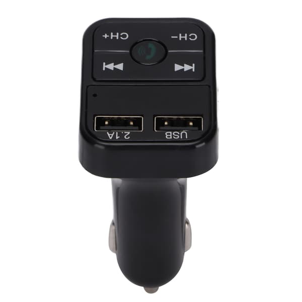 Bluetooth 5.0 FM-sender Trådløs adapter MP3-afspiller Dobbelt USB hurtigoplader til iOS