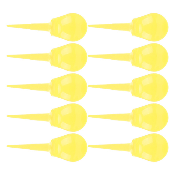 10 stk. gule, buede golftees, stolformede, lette pigger, balltilbehør