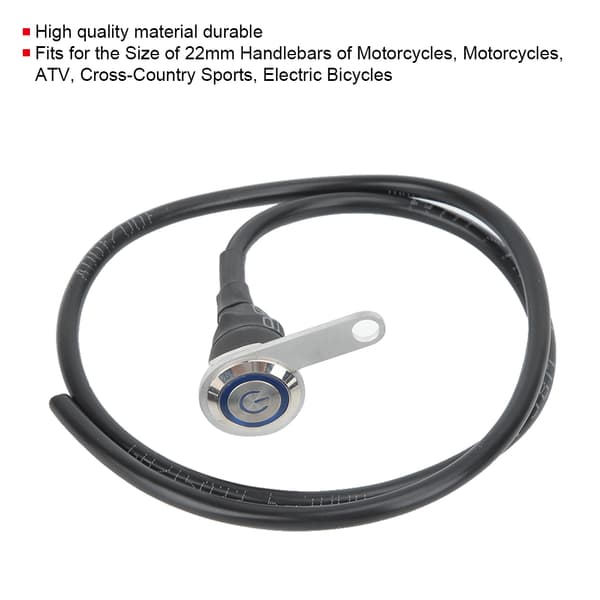 22mm Motorsykkel Styrebryter Enkel Stripe Rustfritt Stål Strømknapp Spotlight