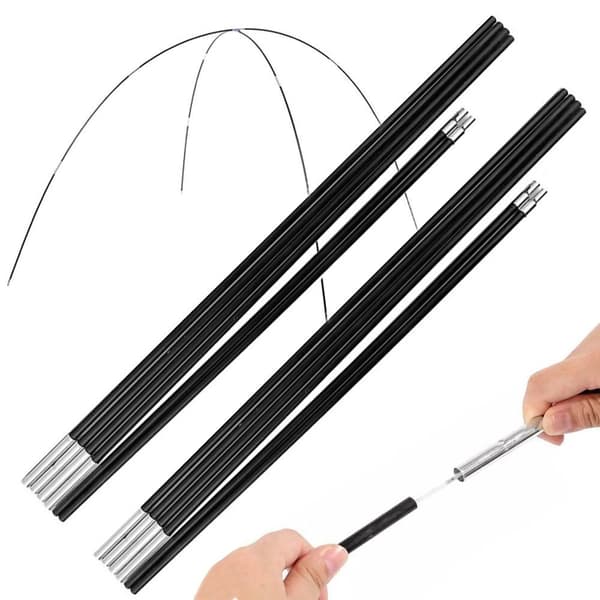 Telttakeppi taitettava 340 cm - 6 segmenttiä, 2 kpl:n pakkaus