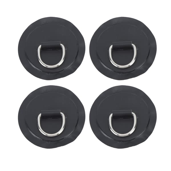 4 stk. D-ringpute PVC rund form sterk rustfritt stål D-ring for båtflåte padlebrett svart