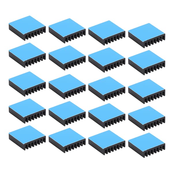20 stk. Mini Sorte Aluminium Køleplader til PC Chips IC Strømforsyninger Elektrisk Udstyr med Klæbemiddel