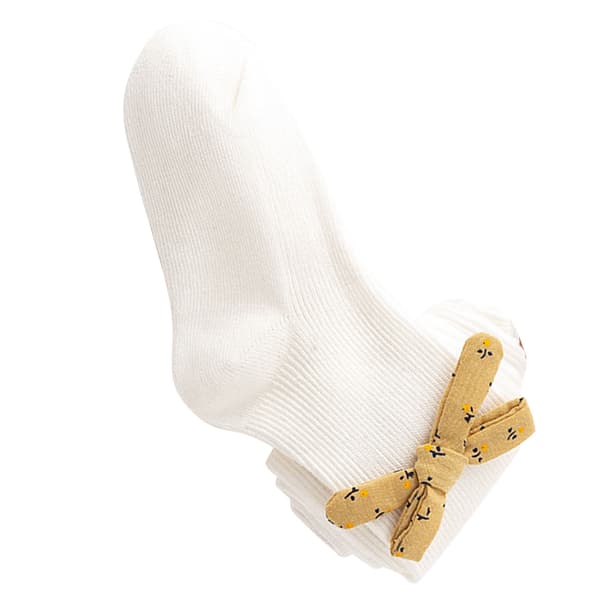 Varme hvide tights med sløjfe til piger 95-105 cm 37,4-41,3 tommer daglige dansefødder
