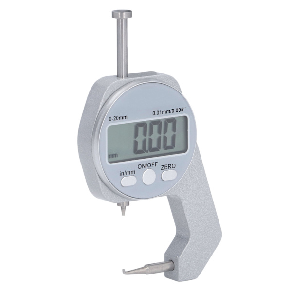 Digital tjockleksmätare 0-20mm räckvidd böjd spets mini-display