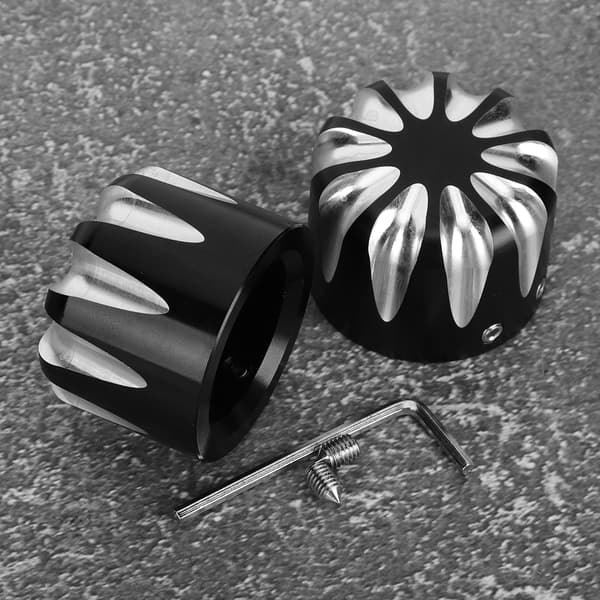 2st Motorcykel Främre Axelkåpa Svart CNC Aluminiumlegering Mutter Skydd Passar Tri Glide