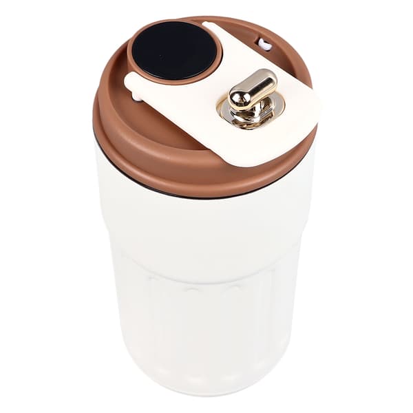 Isolerad Smart Vattenflaska Minimalistisk Bärbar Intelligent Temperaturdisplay Kaffemugg för Studenter Beige Brun