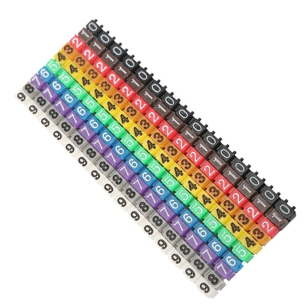 Digital nummermarkör för kabel, färgglad (150 st 1,5 mm²)