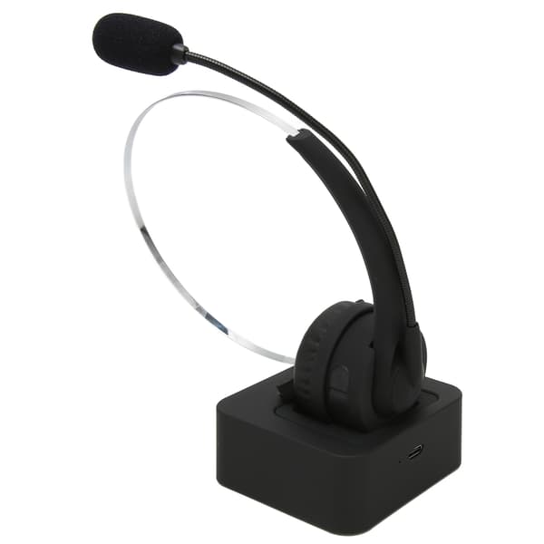 Bluetooth Mono Støjreducerende Headset Justerbart Virksomhedsheadset med Mikrofon Opladningsbase
