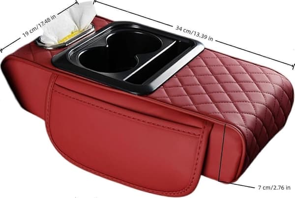 4-i-1 Bil Midtkonsolltrekk, Armleneunderlag for SUV, Sedan, Lastebil Red