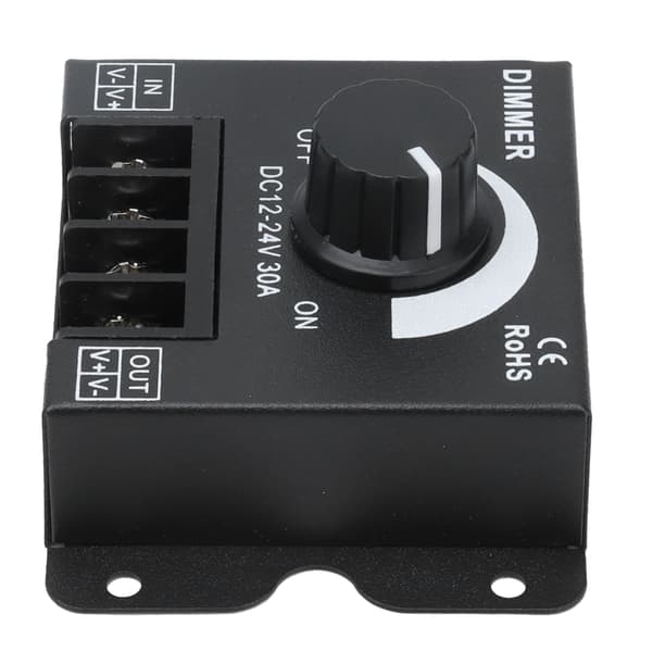 30A LED-dæmper PWM Unicolor enkeltkanals justerbar dæmpningscontroller DC 12V-24V