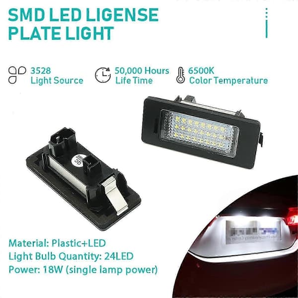 2 stk LED-skiltlys Plug and Play for BMW 1 3 5-serie E90 E92 E60 E39-Yvan white