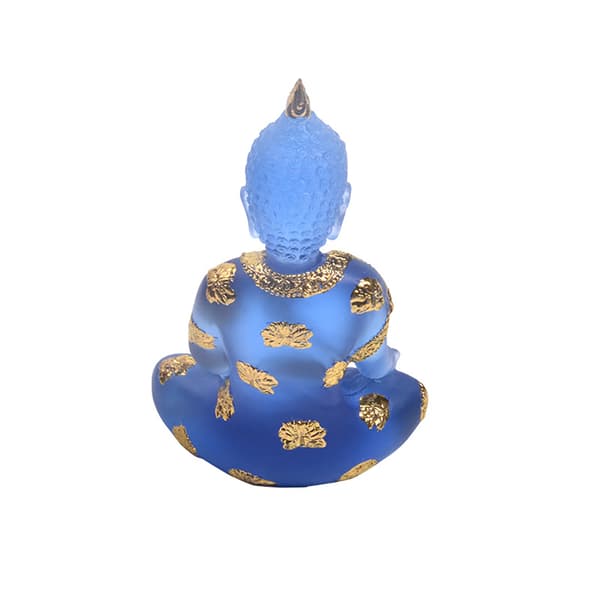 Transparent Mini Sittende Buddha Statue Harpiks Ornament Dekorasjon