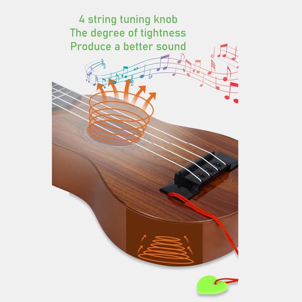 Bärbar Barn Ukulele Gitarr - Pedagogisk 4-strängad Leksak för Nybörjarmusiker