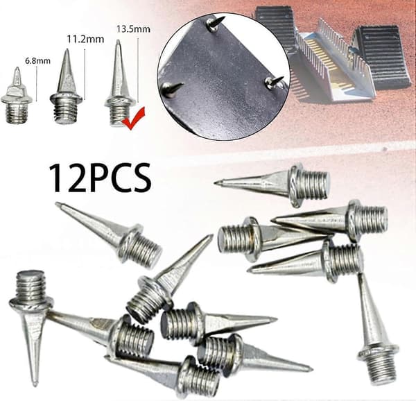 12x Startblokk Pigger Erstatningspigger Multifunksjon M4. Løpepigger for Sprinting 13.5mm