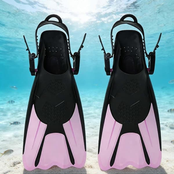 Dykkerfinner Lette Snorkelfinner Svømmeføtter for Menn Kvinner Pink Large