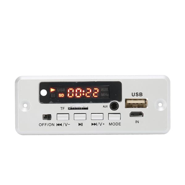 12V MP3 Dekoderkort AUX USB-port Minneskort U Disk Silver 02EA