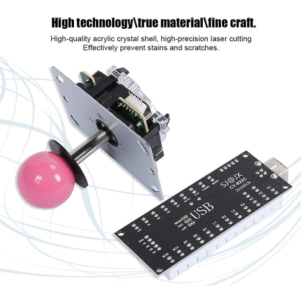 30 24 Kassetteknap 5P Rocker Enkelt Sæt Sort USB Core Board Arkadesæt Pink