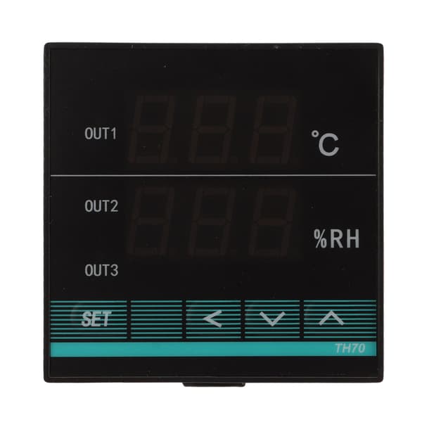 Dubbel Display Digital Temperaturregulator Luftfuktighetstermostat med Alarmfunktion