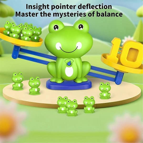 Frog Balance Scale Math Toys for Kids 3+ Years, with Number Cards and Frogs, Interactive Preschool Math
